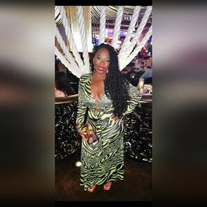 Lime zebra dress cut out